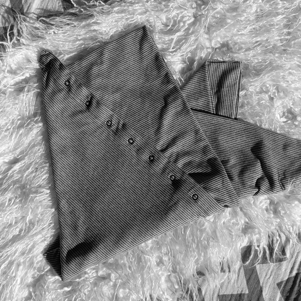 lululemon athletica Black and Gray Striped Scarf